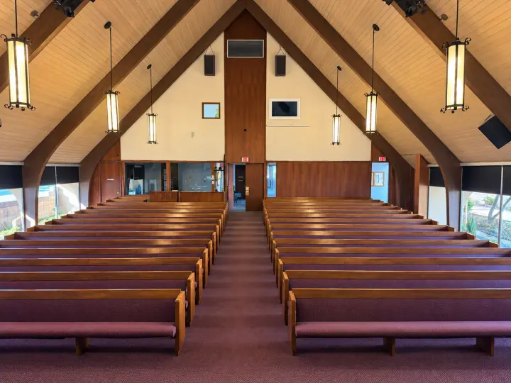 Sanctuary seating viewed from the rear